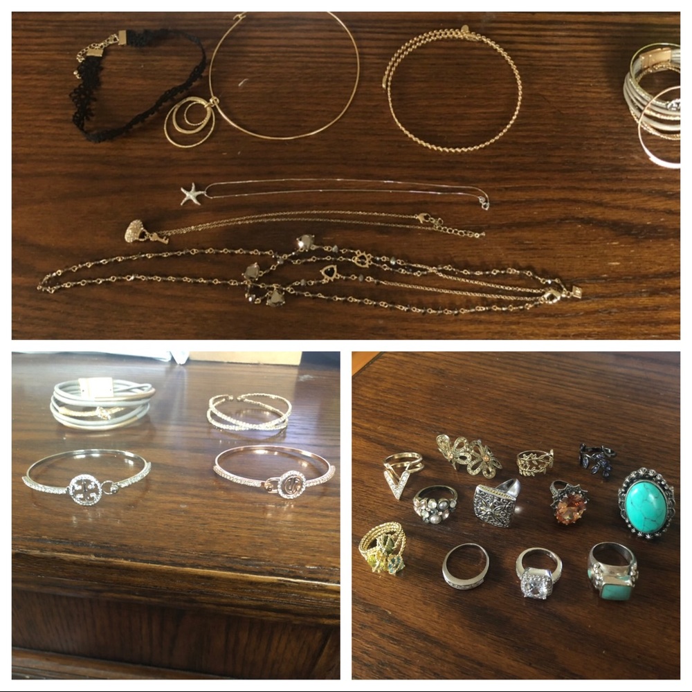 necklaces, bracelets , rings